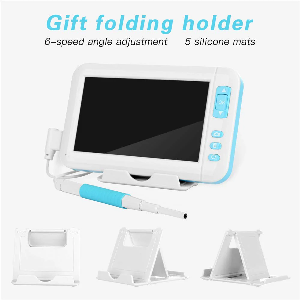 3.9mm Video Otoscope Camera 1080p Ear Inspect Earwax Camera Digital Endoscope Cleaning Tool 4.3 Inch Screen HD Display - Image 5