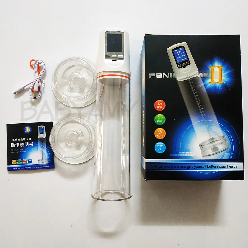 The Best Rechargeable Big screen Electric Beginner Men Dick Vacuum Erection Assisting Device Male Cock Pump Enlarger Enlargement - Image 6