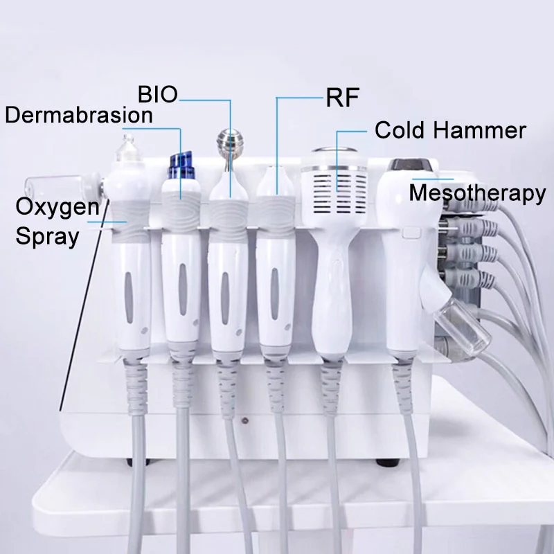 6 in 1 Hydro Dermabrasion Machine Mesotherapy Oxygen Jet Peeling Face Cleansing Skin Care Device - Image 7