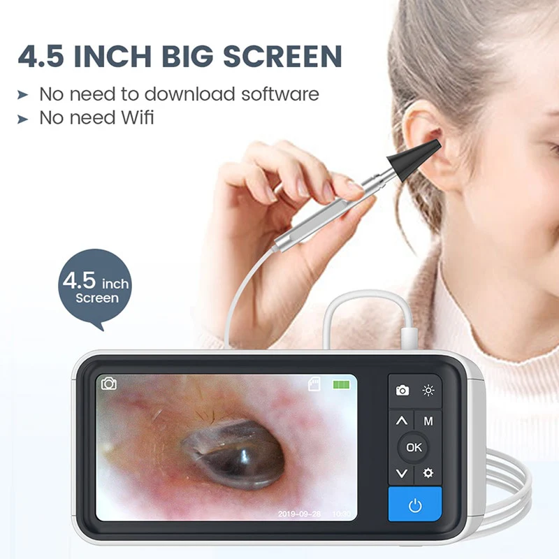 TESLONG MS450 3.9mm USB Otoscope with 4.5  Inch Display Ear Inspection Camera Ear Scope with 6 LEDs 1.0MP HD Ear Endoscope With 2500AMH - Image 5